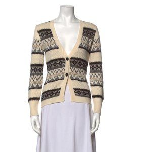 Etro Cream and Black Patterned Cardigan